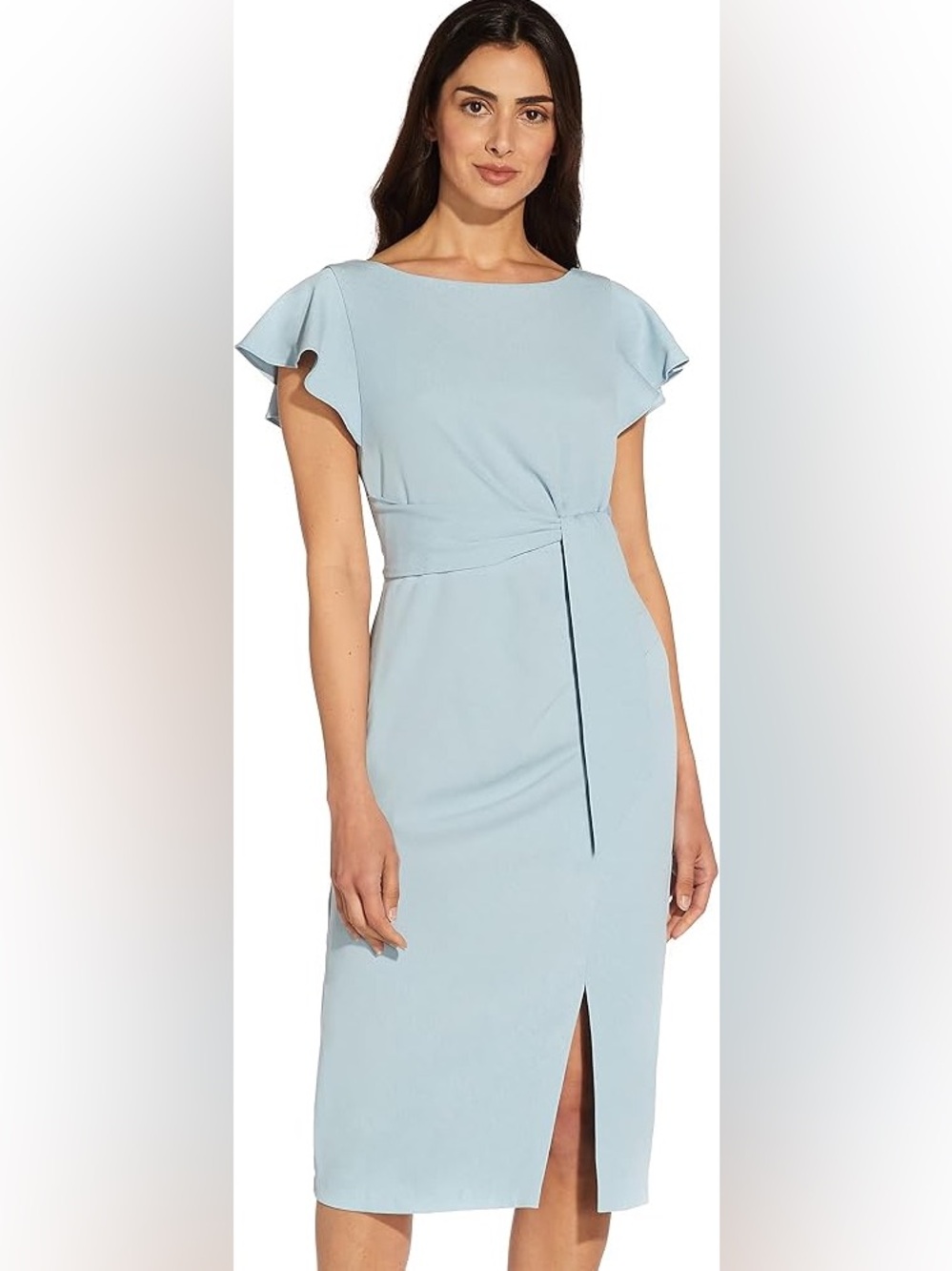 Adrianna Papell Tie Front Crepe Sheath Dress, Size 12